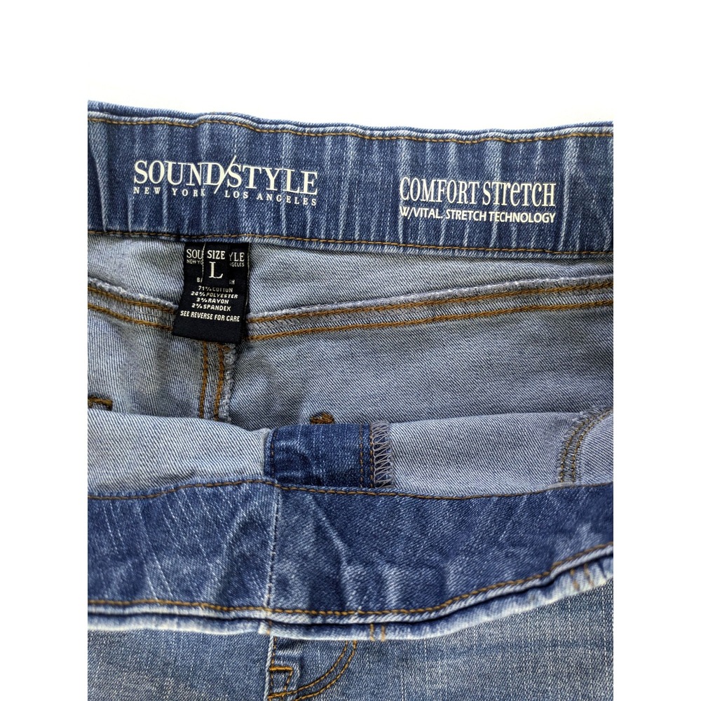 Sound Style Amazing Donna Pull On Straight Leg Jeans Blue Medium Wash Large - Picture 3 of 6